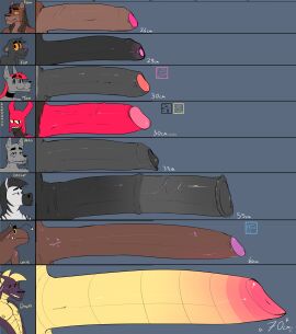 2023 absurd_res animal_genitalia animal_penis antennae_(anatomy) anthro asmodeus_(dracks) balls big_penis black_balls black_body black_eyes black_foreskin black_fur black_glans black_mohawk black_nose black_penis black_stripes brown_body brown_foreskin brown_fur brown_hair brown_penis brown_skin caesar_(dracks) canid canine canis character_name chart circumcised collar comparison dean_(dracks) demon dracks dracks_(dracks) dragon dreadlocks eel equid equine equine_genitalia equine_penis erection eye_patch eyewear feew_(dracks) felid fish flip_(dracks) floating_eyebrows foreskin fur genitals glans gradient_penis grey_balls grey_body grey_foreskin grey_fur grey_penis grin group hair headshot_portrait hi_res huge_cock humanoid_genitalia humanoid_penis lexie_(dracks) lion male mammal marine measurements medial_ring multicolored_body multicolored_fur mythological_creature mythological_scalie mythology nipples orange_sclera pantherine partially_retracted_foreskin penis penis_chart penis_comparison penis_lineup penis_size_chart penis_size_comparison pink_glans pink_nose portrait purple_body purple_glans purple_scales red_body red_foreskin red_glans red_mohawk red_penis retracted_foreskin ribbed_penis scales scalie sharp_teeth size_chart size_comparison smile stripes tapering_penis teeth text thick_penis tom_(dracks) two-tone_body two-tone_fur uncensored uncircumcised unretracted_foreskin vein veiny_penis whiskers white_body white_fur wolf yellow_body yellow_nipples yellow_penis yellow_scales zebra