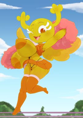 1girls 2025 2025s absurd_res absurdres antlers areola areolae ass big_areola big_areolae big_breasts bigdon1992 blue_sky bottomwear breasts cartoon_network cheerleader cheerleader_outfit clothed clothed_female clothing cloud clouds digital_art digital_drawing digital_drawing_(artwork) digital_media digital_media_(artwork) digital_painting digital_painting_(artwork) fairy female female_focus female_only genitals hi_res horn huge_areola huge_areolae huge_breasts humanoid large_breasts legwear looking_at_viewer nipples not_furry one_eye_closed open_mouth open_smile orange_areola orange_areolae orange_eyes orange_nipples orange_skirt penny_fitzgerald pom_poms pussy raised_clothing raised_shirt raised_topwear shiny_skin shirt skirt sky solo solo_female solo_focus the_amazing_world_of_gumball thick_thighs thigh_highs thighhighs thighs tongue topwear vagina wings yellow_body yellow_skin
