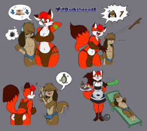 1boy 1girls 2022 annoyed anthro apron awkward ball_and_chain big_breasts book bottle bottomwear breasts brown_crop_top bulge canid canine canis choker cleavage clock clothed clothing condom container crop_top cropped_tank_top cup curvy_anthro curvy_female curvy_figure darksheep46 davidthewolfx10_(artist) domestic_dog dominant dominant_male dots duo erection erection_under_clothing erection_under_speedo eyewear fanning female fetch fox gloves_(marking) grey_background hands_behind_head happy happy_trance holding_object holding_tray hypnosis janneth_(davidthewolfx10) jewelry larger_female leaf loincloth lying maid_uniform male mammal markings mateo_(darksheep46) mind_control navel necklace on_back palm_leaf pelvic_curtain pocketwatch pool_chair question_mark red_fox sexual_barrier_device shirtless shirtless_anthro shirtless_male simple_background size_difference skirt slave smaller_male smile speech_bubble speedo speedo_only stick submissive submissive_female sunglasses swimwear tail tail_motion tailwag tongue tongue_out topless topless_anthro topless_male tray true_fox uniform unimpressed watch wide_hips