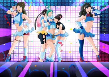 ahoge black_hair blue_eyes blue_hair bow_tie bracelet breast_grab breast_sucking breasts brown_hair cleavage closed_eyes collar crop_top dancer empty_eyes female female_only femdom femsub fingering fingerless_gloves gloves groping hair_buns hair_ornament hand_on_hip high_heels hilda_(pokemon) human hypnosis kissing kneehighs lisia_(pokemon) long_hair mind_control miniskirt mother_(pokemon_bw) mother_(pokemon_bw2) mother_and_daughter multiple_females multiple_girls multiple_subs navel nintendo one_eye_open oo_sebastian_oo open_mouth pokemon pokemon_bw pokemon_bw2 pokemon_oras pokemon_rse ponytail posing rosa_(pokemon) shoes short_shorts shorts signature single_hair_bun skirt smile stage thighhighs underboob v vest wink yuri