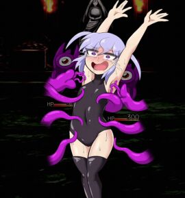 2d animated armpits arms_up crying crying_with_eyes_open female game_cg higan_reise laugh laughing lavender_hair legwear leotard noircastle open_mouth pink_tentacles rurika_(noircastle) sweat sweating tagme tentacle tentacle_monster thighs tickle_fetish tickle_torture tickling tickling_armpits tickling_sides