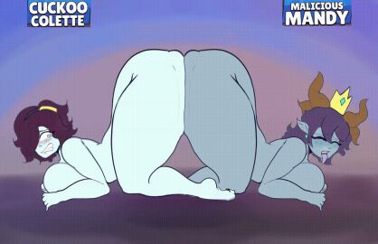 2girls animated animated_image ass ass_to_ass big_breasts brawl_stars breasts closed_eyes colette_(brawl_stars) completely_nude crown cuckoo_colette_(brawl_stars) dark_purple_hair dildo double_dildo earrings face_down_ass_up feet female gif gritted_teeth hair_over_one_eye horns huge_ass huge_dildo huge_thighs jewelry lesbian_sex looking_pleasured malicious_mandy_(brawl_stars) mandy_(brawl_stars) mutual_insertion mutual_masturbation nude nude_female purple_hair sex_toy sfcompany1e_(artist) shared_object_insertion slapping_butt supercell thick_thighs tongue tongue_out yuri