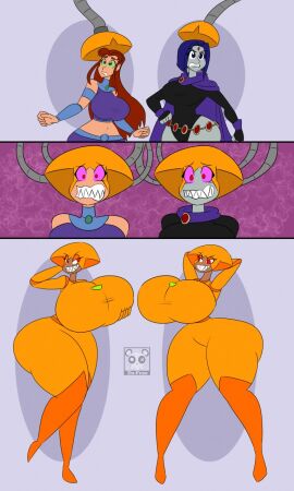 ass big_ass big_breasts body_copy breasts breasts_bigger_than_head da-fuze dc dc_comics female hourglass_figure huge_ass huge_breasts identity_death mind_control ok_k.o.!_let's_be_heroes raven_(dc) red_eyes shannon_(ok_k.o.!_let's_be_heroes) shannon_boxman sharp_teeth starfire tagme teen_titans thick thick_ass thick_thighs thighs transformation twinning