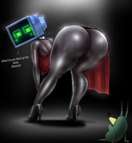 2024 2d 2d_(artwork) ass awooga big_ass black_text blush english_text female humanoid jpg karen_plankton ls nickelodeon plankton png robot robot_girl robot_humanoid screen_face sheldon_j._plankton spongebob_squarepants text tv tv_head