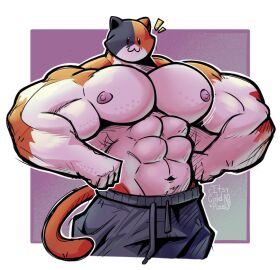 2d abs bara breasts cat_ears cat_humanoid cat_tail feline fortnite furry furry_focus furry_only furry_solo its_coldpizzart male male_focus male_only meowscles_(fortnite) muscular pecs shirtless solo solo_focus solo_furry solo_male sweatpants yaoi