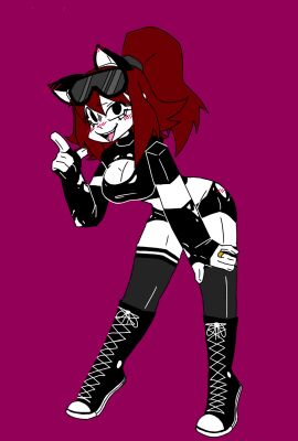 1girls big_breasts black_eyes blocky_body blush breasts cleavage clothed clothing female female_focus female_only fernanda_(minstlu) fox_ears goggles long_hair looking_at_viewer oc original original_character ponytail pose red_hair roblox roblox_avatar robloxian self_upload tongue tongue_out valenz15 white_skin