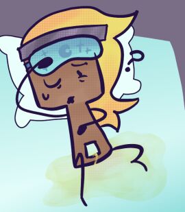 adamation_inc. adamationz ambiguous_gender animate_inanimate animationepic bedwetting blindfold bodily_fluids confusion eye_bags eyemask eyewear genital_fluids ii inanimate_insanity inanimate_insanity_(season_2) mask object_show object_show_community object_shows omorashi omoscum osc paintbrush_(ii) peeing question_mark sleep_mask solo sweat tired urine watersports wetting