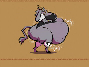 ass big_ass big_breasts breasts bubble_ass bubble_butt fat_fetish female furry huge_ass huge_breasts hyper_inflation inflation pseudoregalia smokey_blokey sybil_(pseudoregalia) tagme