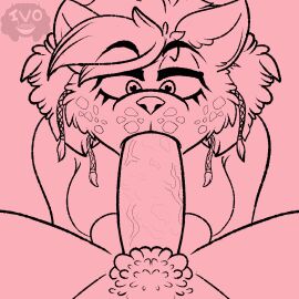 2d_animation animated anthro balls bodily_fluids bounce bovid caprine deep_throat dominant dominant_female duo fellatio female fluffy frame_by_frame genitals hi_res hyena intersex intersex/male loop male male/female mammal monochrome oral oral_penetration penetration penile penis pubes saliva saliva_on_penis selitoxicmoon sex sheep sucking wide_hipped_male