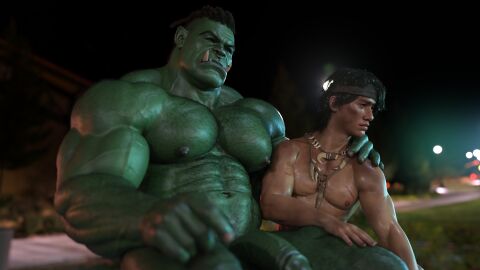 3d 3d_(artwork) absurd_res accessory age_difference amannamedn arm_hair balls big_balls big_muscles big_nipples big_penis black_hair body_hair chest_hair digital_media_(artwork) dreadlocks duo ear_piercing ear_ring erect_nipples erection facial_piercing gay genitals green_body guy_(amannamedn) hair hairy happy_trail headband hi_res holding_partner human human_male human_on_humanoid humanoid interspecies jewelry king_(amannamedn) larger_humanoid larger_male leg_hair male male/male male_only mammal muscles muscular muscular_human muscular_humanoid muscular_male navel necklace necklace_only nipples nose_piercing nude older_humanoid older_humanoid_younger_human older_male older_on_younger orc orc_male penis piercing ring_piercing size_difference smaller_human smaller_male tribal tusks younger_human younger_male