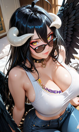 ai_art ai_generated ai_generated_art ai_generated_image aikunoichi albedo_(overlord) anime ass bikini booty bra breasts ecchi hentai huge_ass huge_boobs huge_breast lace lewd lingerie nsfw pantie panties patreon rule34 sfw solo_female wings