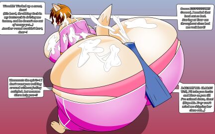 1boy 1girls ass ass_bigger_than_head ass_bigger_than_torso ass_cleavage ass_crack assjob breasts butt_crack buttjob clara_(jonhexelleirr) female furry huge_cock hyper_ass hyper_breasts jonhexelleirr male massive_ass oblivious penis short_hair talking teacher text unaware_buttjob