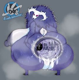 1girls alternate_version_available american_mythology anal_juice anal_juice_string anthro anus anus_focus areolae artist_logo ass ass_bigger_than_head ass_focus behind_view big_areola big_ass big_breasts big_butt breasts breasts_bigger_than_head bubble_ass bubble_butt bumbsspaceship curvaceous curvy curvy_figure erect_nipples excessive_anal_juice female female_only furry gaping gaping_anus glowing_eyes grey_background huge_ass huge_breasts hyper_ass hyper_gape lavender_(paridox) looking_back mane mythology nipples north_american_mythology nude puffy_pussy purple_eyes pussy skull skull_head solo solo_female spread_ass spreading squatting steam steaming_body steamy_ass sweat sweaty_ass sweaty_body sweaty_breasts thick_thighs voluptuous voluptuous_female wendigo wide_hips