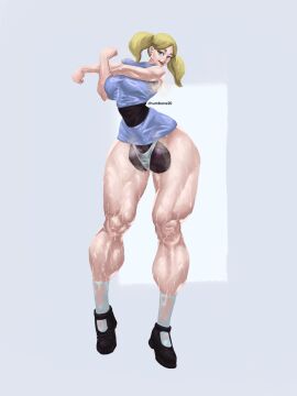 balls balls_in_panties balls_under_clothes breasts bubbles_(powerpuff_girls) bulge bulge_through_clothing bulge_under_clothes chumbone20 dark_penis female futanari huge_ass huge_balls huge_breasts huge_cock intersex muscles muscular muscular_female penis powerpuff_girls self_upload thick_thighs voluptuous voluptuous_futa wide_hips