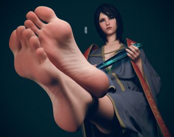 1girls 3d barefoot blue_eyes crossed_feet elden_ring fcat featherycat feet feet_crossed feet_focus female female_only foot_fetish foot_focus fromsoftware hi_res light-skinned_female light_skin showing_feet soles solo sorceress_sellen toes video_game_character
