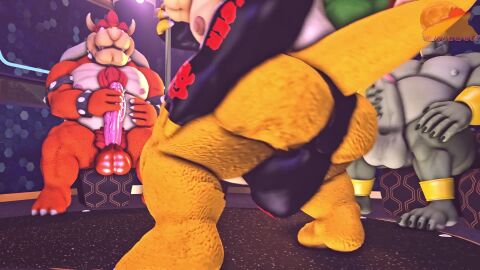 3_toes 3d 3d_(artwork) 4_fingers anal anal_penetration animated anthro anthro_on_anthro anus ass balls balls_deep balls_slap bara barefoot big_ass big_butt black_screen_roulette blank_thumbnail blowjob bodily_fluids bowser chubby chubby_male claws close-up clothing crocodile crocodilian crocodylid cum cum_in_ass cum_in_mouth cum_inside cum_on_feet digital_media_(artwork) dominant duo fan_character feet fellatio fingers from_behind_position gay genital_fluids genitals group group_sex head_grab hi_res huge_filesize king king_tangu koopa male male/male male_only mario_(series) masturbation moonwulf mp4 nintendo oral paws penetration pole power_bottom reptile royalty scalie sex slap slightly_chubby soles sound sound_effects sound_warning source_filmmaker spanking_butt spitroast spread_anus spreading stripper stripper_pole submissive sweat sweaty_ass sweaty_body sweaty_butt teasing thong threesome toes underwear video video_games webm yaoi