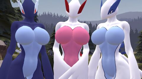 3d anthro baek-myo legendary_pokemon lugia nintendo pokemon pokemon_(species) pokémon_(species) shadow_lugia shiny_pokemon