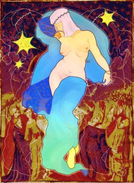 anthiezzz artistic_nude bracelets breasts c-section_scar deity fear_and_hunger female female_only full_body goddess headgear headwear medium_breasts milf mostly_nude nilvan nonsexual_nudity solo topless topless_female veil wide_hips yellow_body yellow_skin