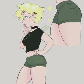 big_ass big_breasts big_butt big_thighs big_titties boohvelka breasts cartoon_network clothing curvaceous curvaceous_female curvaceous_figure curvy curvy_figure curvy_hips female female_focus female_only glasses humanized humanoid humanoid_female peridot_(steven_universe) pircing short_hair steven_universe yellow_hair
