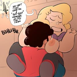 1boy 1boy1girl 1girls age_difference age_gap big_breasts busty busty_female busty_girl cartoon_network chubby chubby_female chubby_male exposed_body exposed_breasts face_in_breasts face_on_breast face_on_breasts no_bra no_sex older_female older_female_and_younger_male pokachu_(artist) puff_puff sadie_miller steven_quartz_universe steven_universe young young_boy young_male younger_male