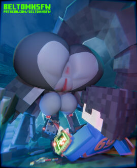 1boy 3d all_fours ass ass_focus ass_up asshole beltomnsfw big_ass big_breasts big_butt big_nipples bigger_female black_hair blender breasts censored claws crossover deathclaw detailed_background enderman fallout female female_deathclaw glowing_eyes horn horns horny_female huge_breasts legs_spread looking_at_another looking_at_partner male microsoft mine-imator minecraft minecraft_xxx pip-boy presenting presenting_anus presenting_pussy pussy scalie size_difference smaller_male square_head straight tagme tail toes tongue tongue_out vagina vault_dweller vault_suit