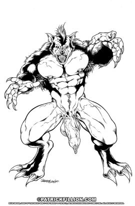 1boy abs anthro armpit_hair balls big_balls big_penis body_hair canid canine claws fangs flaccid foreskin foreskin_piercing genital_piercing genitals half-erect hi_res humanoid_genitalia humanoid_penis male male_only mammal mohawk monochrome mythological_canine mythological_creature mythology nakedjustice navel navel_piercing nipple_piercing nipples nude patrick_fillion pecs penis piercing sharp_teeth solo teeth uncircumcised vein veiny_balls veiny_penis were werecanid werecanine werewolf wolfman