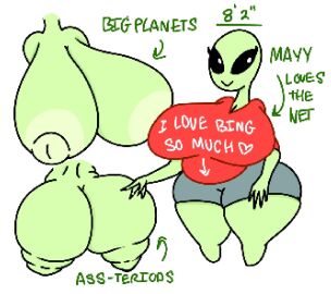 alien american_mythology ass bbw breasts classic_alien fat female female_only grey_alien hyper hyper_ass hyper_breasts monster_girl north_american_mythology public_domain roswell_grey shortstack tagme theslashfive urban_legend