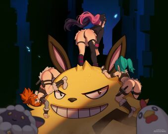 ass female grizzbolt multiple_females multiple_girls palworld tagme thighs zoe_rayne