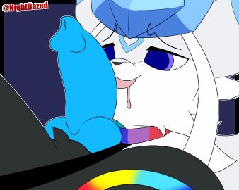 2025 2d_animation 5:4 ambiguous_gender animal_genitalia animal_penis animated black_body black_fur blue_eyes blue_penis bodily_fluids canine_genitalia canine_penis cheek_tuft collar collar_pull digital_media_(artwork) drooling duo eeveelution erection facial_tuft feral frame_by_frame fur generation_2_pokemon generation_4_pokemon genitals glaceon half-closed_eyes hi_res knot loop male male/ambiguous narrowed_eyes nightdazed nintendo open_mouth penis penis_sniffing pokemon pokemon_(species) purple_eyes rainbow_collar saliva short_playtime sniffing submissive tuft umbreon watermark white_body white_fur