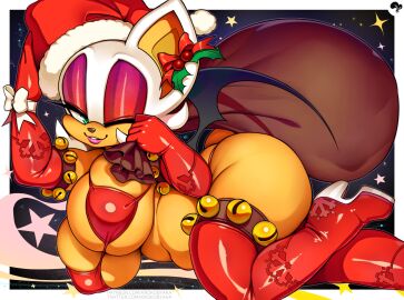 anthro armwear ass bag bat bell belly big_ass big_breasts big_butt bikini bikini_top boots breasts christmas christmas_clothing christmas_headwear clothing curvy_figure deep_navel elbow_gloves eyeshadow female fingers footwear fur gloves handwear hat headgear headwear hi_res high_heeled_boots high_heels holidays holly_(plant) huge_breasts jingle_bell krokobyaka legwear lipstick makeup mammal membrane_(anatomy) membranous_wings navel one_eye_closed overweight overweight_anthro overweight_female plant red_armwear red_bikini red_clothing red_elbow_gloves red_gloves red_handwear red_legwear red_swimwear red_thigh_highs rouge_the_bat santa_hat sega shoes short_stack smile solo sonic_(series) sonic_the_hedgehog_(series) swimwear tan_body tan_skin teeth thick_thighs thigh_highs two-piece_swimsuit voluptuous white_body white_fur wide_hips wings wink