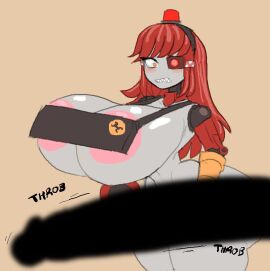 1girls android areolae ass blush breasts breasts_bigger_than_head busty child_bearing_hips curvaceous curvy erect_penis erection fear female huge_ass huge_breasts huge_cock imminent_sex large_areolae lewdicrousart long_hair looking_at_viewer male mimi_sentry penis red_hair robot robot_girl solo solo_female team_fortress_2 thick thick_ass thick_penis thick_thighs throbbing_penis valve voluptuous wide_hips