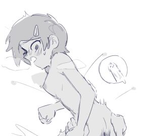 1girls amphibia blush doinhucc female greyscale hands_on_another's_hips imminent_sex male marcy_wu penis