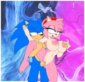 1boy 1girls absurd_res amy_rose anthro barefoot big_breasts breast_grab breast_play breast_squish breasts chaosknight_1 completely_nude duo eulipotyphlan feet female green_eyes hand_on_breast hedgehog hi_res humanoid_feet large_breasts looking_pleasured male male/female mammal mobian mobian_(species) multicolored_body naked nipples nude penetration pink_nipples pussy rodent sega sex smilling soles sonic_(series) sonic_the_hedgehog sonic_the_hedgehog_(series) squish toes vaginal_penetration