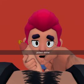 3d boner brawl_stars bull_(brawl_stars) colt_(brawl_stars) erection gay male male_only sucking suction text video_games