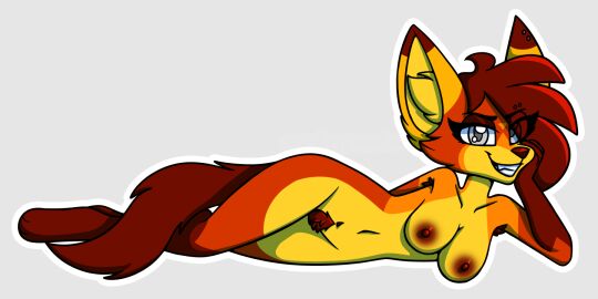 azureberry berrie_bunches female kai_anshul_(azureberry) lying nude on_side pubes solo