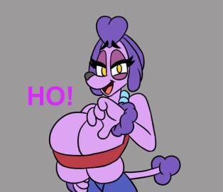 1girls 4_fingers animated anthro big_breasts bouncing_breasts breasts breasts_bigger_than_head canine eyelashes female female_only flat_colors furry furry_only gif grey_background half_body hand_on_hip hand_up jiggle jiggling_breasts laugh laughing leggings loop looping_animation mascara meme necklace oc oho_noises original_character pearl_necklace penelope_(protagon) penelope_de_caniche poodle protagon purple_fur purple_skin sheepish_(series) smug smug_face strapless strapless_bra tail tail_tuft yellow_eyes