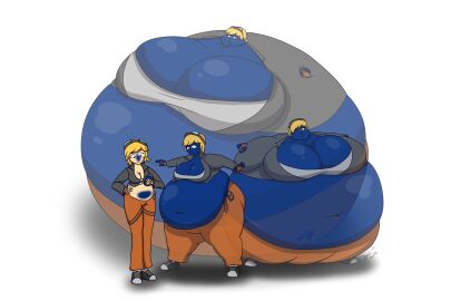 bardofswells big_breasts blonde blue_skin blueberry blueberry_inflation breasts chubby chubby_female cleavage female huge_breasts morbidly_obese skin_turning_blue songofswelling spherical_inflation tagme thick_thighs wide_hips