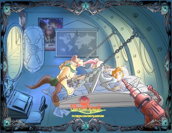 anus ass bara big_bulge bulge clothing demon dr._steamspunk eating_ass erection erection_under_clothes gay gay_sex male male/male male_nipples male_only muscular muscular_male nipples penis penis_outline sex yaoi