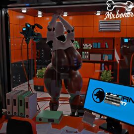 3d 3d_(artwork) 3d_animation android big_areola big_ass big_breasts big_butt big_muscles big_nipples big_thighs black_body boob_window breast_press breasts female hands_behind_head haydee haydee_(game) huge_ass huge_breasts huge_butt huge_nipples huge_thighs looking_at_viewer milf mr.boner muscles pierced_nipples piercing piercings robot robot_girl seductive teasing thick_thighs thighs tits_on_glass