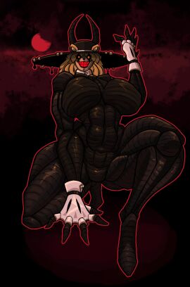 1girls ass big_ass big_breasts big_butt breasts commission creepypasta featureless_breasts featureless_crotch female female_focus female_only front_view gloves hat horns horror looking_at_viewer low-angle_view monster monster_girl muscular muscular_anthro muscular_female nightmare_waifu nsfw_lies oc original_character red_teeth sharp_claws sharp_teeth sonic.exe sonic.exe_(series) sonic_(series) tagme tail yellow_fur yellow_hair