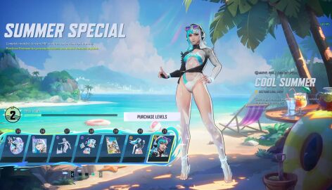 1girls animated ass ass_focus big_ass bubble_ass bubble_butt female female_only game_screenshot gameplay long_legs luna_snow luna_snow_(cool_summer) luna_snow_(marvel_rivals) marvel marvel_rivals nonude official_alternate_costume sound swimsuit tagme thick_thighs video
