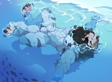 abs ambient_fish ambient_sealife animal_genitalia anthro armpit_hair ball_tuft balls beard biceps black_nipples blizzard_entertainment body_hair braided_beard braided_mane canid canine canis chest_hair claws countershade_torso countershading crotch_tuft facial_hair fangs fully_sheathed fur furgonomics furry-specific_piercing genital_piercing genitals grey_body grey_fur hi_res male male_anthro mammal mjodvitnir muscular muscular_anthro muscular_male mythological_canine mythological_creature mythology nipples nude patto paws pecs piercing sheath sheath_piercing smile solo tail teeth toe_claws tuft warcraft water werecanid werecanine werecreature werewolf wolf worgen worgen_with_tail world_of_warcraft