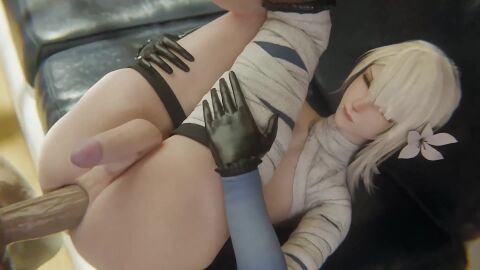 3d animated cumming cumming_while_penetrated flaccid flaccid_penis flaccid_while_penetrated futanari futasub huge_cock intersex jellyfishjubilee kaine_(nier) legs_together legs_up male_on_futa moaning moaning_in_pleasure nier nier_replicant saberwolf8 sound tagme tdontran video voice_acted white_hair