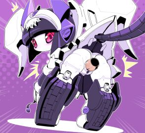 ^^^ ass censored commentary_request disembodied_penis female gothic_mates looking_back medarot mosaic_censoring nollety penis purple_background pussy robot robot_girl sex straight vaginal_penetration variant_set