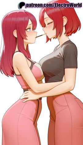 1girls 2025 2girls ai_generated artist_name big_breasts big_chest blue_eyes blush breasts bust busty chest electroworld female food hi_res high_quality high_resolution highres kairi kingdom_hearts large_breasts multiple_girls patreon patreon_username pocky pocky_day pocky_kiss red_hair shared_food short_hair square_enix stable_diffusion watermark yuri