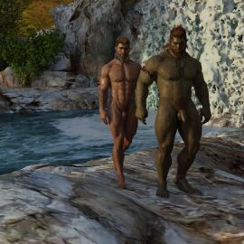 1human 1orc 2boys 3d 3d_(artwork) 3d_model bittersweet collared_shirt enslaved flaccid flaccid_after_cumming flaccid_penis friends frustrated helpless_hero interspecies interspecies_yaoi leaving male masculine oc original original_characters penis powerlessness protective protective_orc rape_victim sad submissive_human trusting wereorc_(artist) wet_body wet_skin worried_expression worried_look yaoi