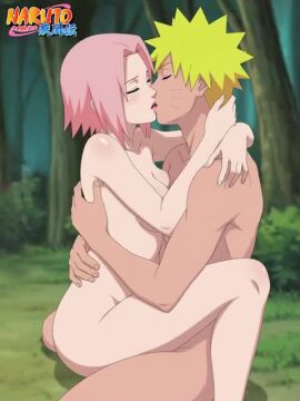 1boy ai_generated animated blonde_hair blush closed_eyes enjoying female forest green_eyes hugging kissing lotus_position naruto naruto_shippuden nude nude_female nude_male outdoors passionate_kiss passionate_sex pink_hair sakura_haruno small_breasts tagme uzumaki_naruto video