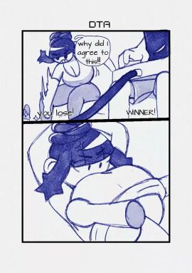 1boy 1girls 2024 2d 2d_animation 2koma anger_vein animated annoyed arms_up asian asian_female bangs beehive_hairdo between_breasts big_breasts biracial biracial_female black_and_white boobjob bottomwear breast_grab breast_jiggle breasts breasts_bigger_than_head busty cleavage clothed clothed_female clothes clothing command_grab curvaceous curvy deucetryart duo english_text female female_focus front_view fully_clothed gaming genitals greyscale hair hourglass_figure huge_breasts human human_only jiggle jiggling_breasts large_breasts latina loop lost_bet lying lying_on_back male male/female medium_hair monochrome motion_lines on_back original original_character paizuri paizuri_under_clothes pants partial_male penis penis_between_breasts shirt signature simple_background sitting speech_bubble straight tagme talking text thick_thighs thighs top_heavy topwear underboob unseen_male_face video_games voluptuous white_background wide_hips