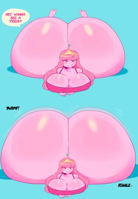 1girls adventure_time ass ass_bigger_than_body ass_bigger_than_breasts ass_bigger_than_head ass_bigger_than_torso ass_expansion ass_up big_breasts blue_background blush bra breasts bubble_ass bubble_butt colossal_ass crown dialogue dialogue_bubble expansion expansion_sequence female female_only front_view huge_ass huge_breasts hyper_ass jiggle large_breasts long_hair looking_at_viewer lying_on_floor massive_ass moonraige on_floor pink_hair pink_skin princess princess_bubblegum raised_eyebrow round_ass round_butt seductive seductive_look shiny_ass shiny_skin smile smiling smiling_at_viewer talking_to_viewer