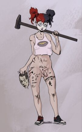 batman_(series) dc dc_comics dead dick dickgirl femboy femboy_only futa_only futanari harley_quinn small_penis solo solo_femboy solo_futa tattoo tenebris_art violence